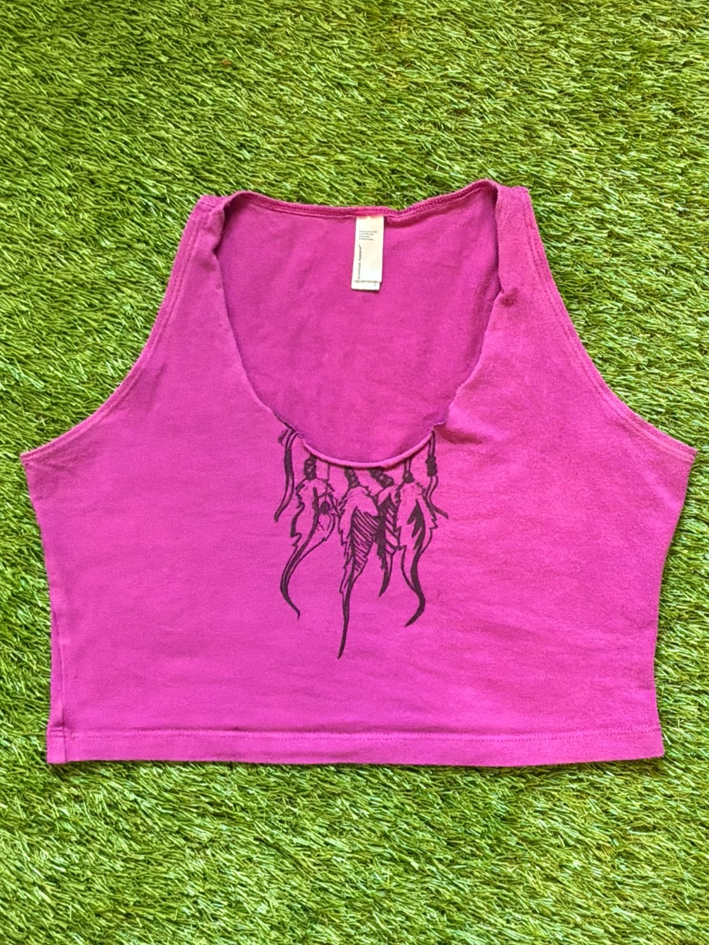 American Apparel Pink Dreamcatcher Crop Tank Top Small